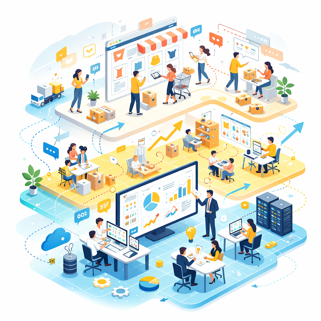 EC・モール・D2C業界のエコシステム図です。業界を俯瞰してそれぞれのユーザーが業界のために最適な行動をしています